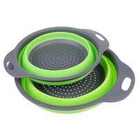 【CC】 Silicone Colander Fruit Vegetable Washing Basket Strainer Collapsible Drainer With Handle Tools