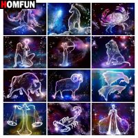 HOMFUN "Cartoon Zodiac Sign" Diamond Painting 5D Full Square/Round Drill Home Decor DIY Diamond Embroidery Cross Stitch