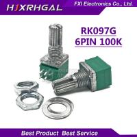 5pcs RK097G 100K single linked potentiometer B100K with a switch audio 6pin shaft 15mm amplifier sealing potentiometer