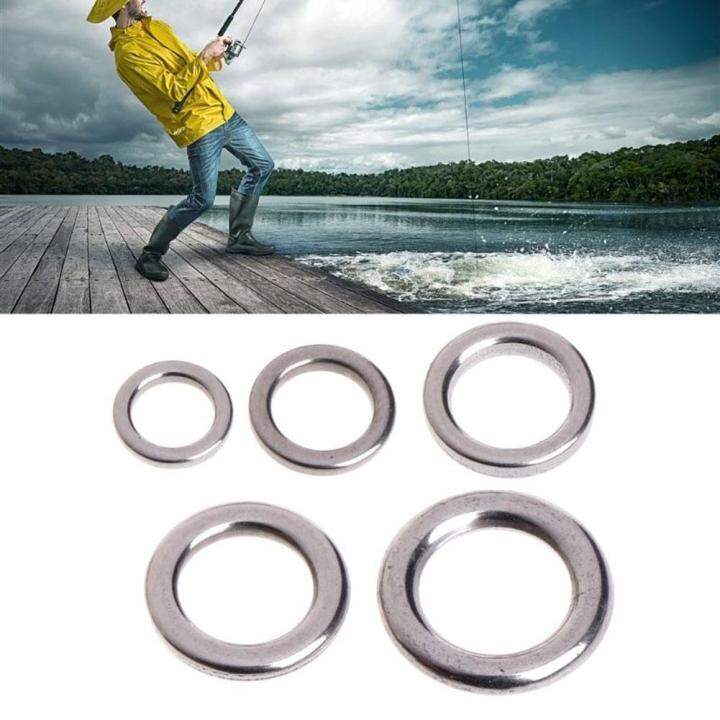 50 Pezzi Snaps E Split Ring In Acciaio Inox Per Pesca – Connettori Tackle Resistenti Alla Corrosione, Taglie S A 2XL