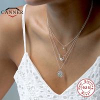 CANNER Fashionable Luxury European &amp; American 925 Sterling Silver Necklace for Women Sun Flower Chain Necklaces Jewelry Collares