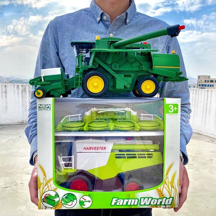 2023-เด็กเฉื่อยซูเปอร์ใหญ่รถเกษตรกรรถแทรกเตอร์ของเล่นจำลองรถเก็บเกี่ยวขนส่งรถพ่วงของเล่นรถเด็ก