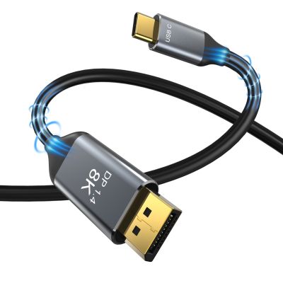 Kabel Adaptor HD 8K Tipe C Ke DP Displayport 8K 60Hz 4K 120Hz Tipe C 3.1 untuk Menampilkan Port Laptop Ponsel Kabel Monitor Koneksi