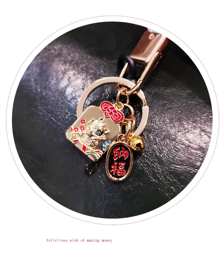 Chinese Style Lucky Cat Phone Lanyard Strap For iphone huawei redmi samsung  xiaomi Mobile Phone ID Card Long Rope String Holder