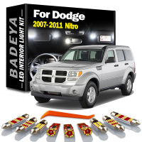 BADEYA 8Pcs For 2007-2010 2011 Dodge Nitro Canbus White Car LED Light Bulbs Interior Package Kit Map Dome License Plate Lamp