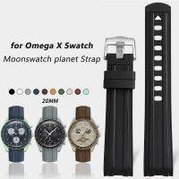 Tali Jam Tangan Karet TPU 20มม. สำหรับ Omega X ข้อต่อวงเดือนปลายโค้งกันน้ำสายนาฬิกาข้อมือซิลิโคนดำน้ำสำหรับ300ของช่างเย็บ