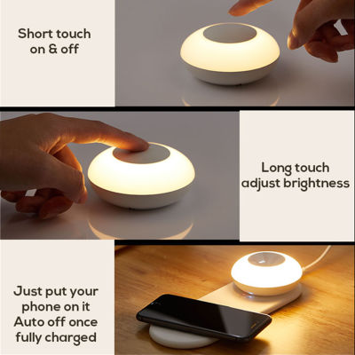2 In 1 Wireless Charge Night Light อัจฉริยะ Led Sensor ข้างเตียงนอน USB Wireless Charging Eye Protection Night Lamp