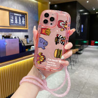 เคส A34 A54สำหรับ Sammsung Galaxy A14 5G A72 A03 A04 A52 A32 4G A51 A71 A52S A13ลายสก๊อต A12ใหญ่เคสรองรับการกระแทกโซ่กันตกฝาครอบสายคาดที่คล้อง