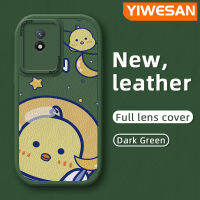 YIWESAN เคสสำหรับ VIVO Y02 Y11 Y02A 2023 Y01 Y11S Y30G การ์ตูนน่ารักนาซ่าอวกาศนักบินอวกาศลูกเจี๊ยบดีไซน์ใหม่โทรศัพท์นุ่มหนังกล้องฝาปิดเลนส์เคสป้องกันแบบบางเคสกันกระแทก