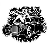 【CC】 13cmx13cm Pin Up  Car Hot Rod Motorcycle Sticker Decal Accessories Supplies Custom Stickers