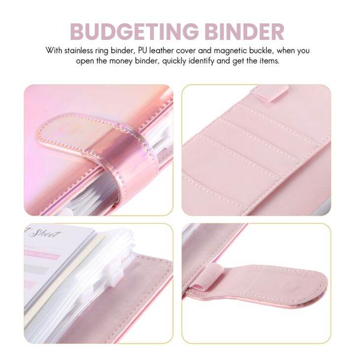 budget-binder-a6-ring-binder-notebook-with-clear-cash-envelope-for-cash-stuffing-money-organiser-with-label-stickers