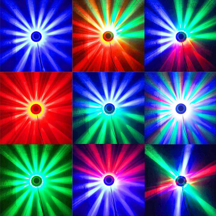 Angelila Mini Disco Stage Light 48 LEDs 8W RGB Sunflower Laser Projector  Lighting Bar DJ Sound Background Wall Light Christmas Party Lamp | Lazada