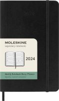 Moleskine สมุดแพลนเนอร์2024 12เดือนสมุดแพลนเนอร์แนวนอนรายสัปดาห์ซองนิ่มสีดำ