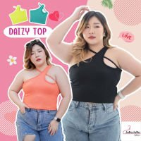 ?JuBu JuBu? Daizy Top เสื้อครอปสาวอวบ แต่งสายคล้องคอ เสื้อสาวอวบ ผ้าย่น อก 34-46 นิ้ว เสื้อครอปไซส์ใหญ่ #514