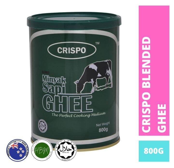 Crispo Blended Ghee 800g Tin New Zealand Cow Milk Fat HALAL Lazada