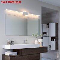 หลอดไฟแอลอีดีทันสมัยสำหรับตกแต่งภาพไฟหน้ากระจกโคมไฟแบ็คดรอปเป่าลม Led 70 90 110ซม. สำหรับผนังห้องอาบน้ำห้องนั่งเล่นโคมไฟเชิงเทียนแสงสีขาวสีดำ