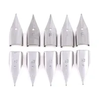 10Pcs 0.38mm Silver Fountain Pen Nibs Stainless Steel For Wing Sung /Hero 359 