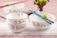 Corelle Flower Hill จานอาหาร จานเสิร์ฟ จานแก้ว ขนาด 10x12 นิ้ว (25.5x32cm.) จำนวน 2 ชิ้น [C-03-611-FWH-2]