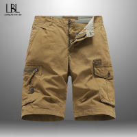 Summer Mens New Cargo Shorts 2022 army green Cotton Shorts men Loose Multi-Pocket Shorts Homme Casual Bermuda Trousers