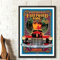 Fleetwood Mac ในคอนเสิร์ต1969ที่เติมเพลงวินเทจตะวันออกผ้าใบโปสเตอร์ศิลปะพิมพ์ภาพฝาผนังตกแต่งบ้าน (ไร้กรอบ)