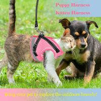 【NUOMA】Cat Harness and Leash for Walking Kitten Escape Proof Harnesses Adjustable Reflective Puppy Vest Harness with Leashes Set Easy Adjustab Soft Net Breathable Safety Jacket