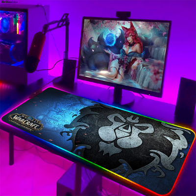 World of Warcraft Mouse Mat Xxl Computer Pad RGB Large Extended Mousepad Xl Backlight Gamer Pc Gaming Keyboard Kawaii Cars