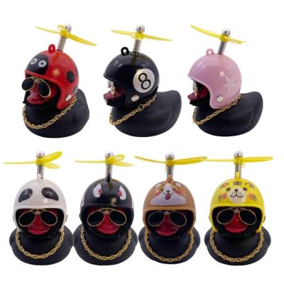 Car Ornaments for Dashboard Car Decor Squeak Ducks Toys Rubber Duck Toys Car Decorations DIY Duck with Propeller Hat Bike Motorcycle Home Decor like-minded
