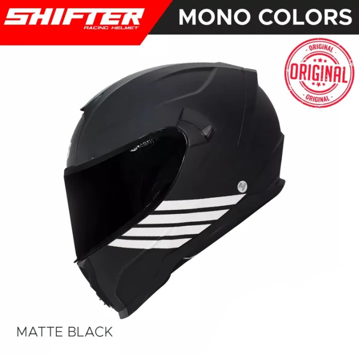 SHIFTER R2 MONO COLOR MATTE BLACK FULL FACE DUAL VISOR HELMET Lazada PH