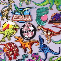 Dinosaur Embroidery Patches For Clothing Thermoadhesive Patches For Clothes Cartoon Animal DIY Iron on Patch On Clothes Stickers Pipe Fittings Accesso