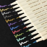 12 Pcs/set Different Colors Of Highlighters Drawing Watercolor Pen Paint Marker Student Art Painting School Stationary