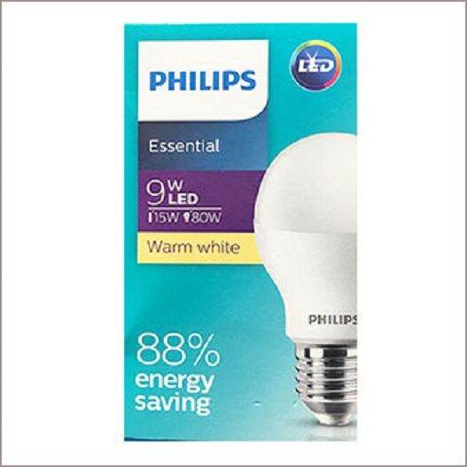 2หลอด-แพ็คคู่-philips-หลอดประหยัดไฟ-led-bulb-ฟิลิปส์-ess-led-bulb-9w-daylight-and-warmwhite