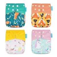 HappyFlute Cloth Diaper Suede Cloth Inner Baby Diaper Waterproof and Reusable Diaper Dual Gussets Cloth Diapers