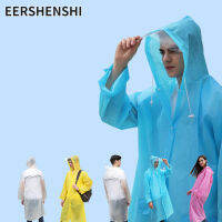 EERSHENSHI EVA สำหรับเดินทางกันฝนแบบใช้แล้วทิ้งแฟชั่นเสื้อกันฝนแบบชิ้นเดียวโปร่งแสงสำหรับกลางแจ้งเสื้อกันนสำหรับผู้ใหญ่การเดินป่า