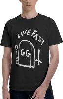 ydound Gg Allin Live Fast Die T-Shirts Mens Summer Round Neckline Cool Short Sleeve Logo Graphic Tees