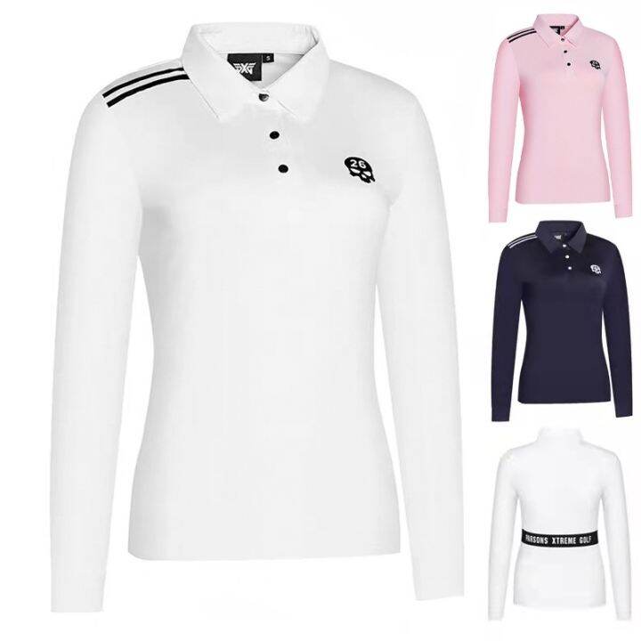 new-pxg-เสื้อโปโลแขนยาว-ระบายอากาศ-แบบแห้งเร็ว-ยืดหยุ่นสูง-สีขาว-สําหรับผู้หญิง