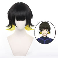 Luhuiyixxn Anime Blue Lock Bachira Meguru Cosplay Wig Men Heat Resistant Wig Carnival Props