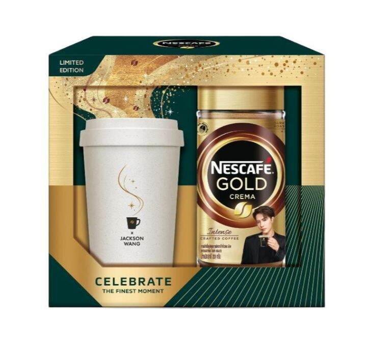 Nescafe Gold Crema Instant Coffee 200g. + แก้ว (Gift Set) เนสกาแฟ โกลด์