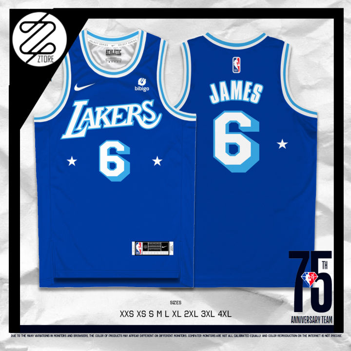 Ztore 75th Edition NBA Los Angeles Lakers LeBron James Basketball Jersey  2022 Full Sublimation Premium Drifit