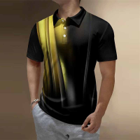 2023 NEWMen S Button Down Polo Shirt Golf Shirt Pattern Print Street Short Sleeve Summer Men S T-Shirt Sports Fashion Street Clothing