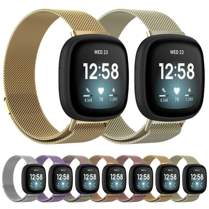 สำหรับ-fitbit-versa-3แถบนาฬิกาแบบ-milanese-ขนาด-s-202มม-สีดำ-ขายเอง