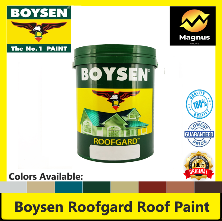 Boysen Roofgard Roof Paint 4L / 16L 8 Colors (Baguio Green, Spanish