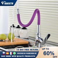 Bakicth Colorful Flexible Silicone Kitchen Sink Mixer Soft Tube Kitchen Faucet Fashion 360 Degree Cold and Hot Water Tap