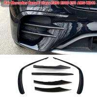 Front Bumper Canard Fog Light Cover Trim Sticker Splitter For Mercedes Benz E Class E260 E300 E53 AMG W213 2021 Car Accessories