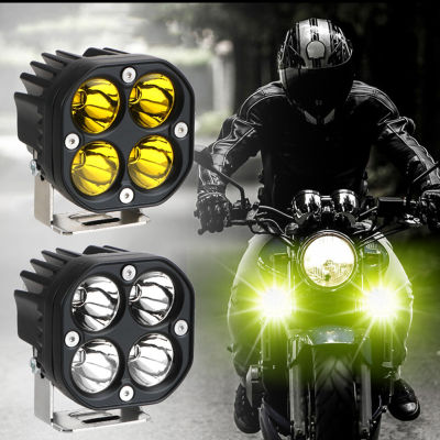 2Pcs 40W 3" LED Pod Lights Driving Fog Lights AmberWhite Dual Color Motorcycles Cars OffRoad Worwork Auxiliary Spotlight Auto