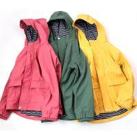 2023 Outdoor Sport Girl Rain Coat PU Waterproof Baby Boy Jacket Hooded Beach Kids Windbreakers Spring Children Outerwear Clothes