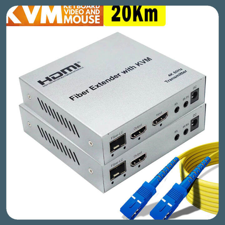 4k 60Hz HDMI KVM fiber optic extender 20Km HDMI fiber optic USB