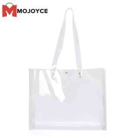 MOJOYCE Women PVC Transparent Totes Handbags Clear Shoulder Shopping Beach Bags