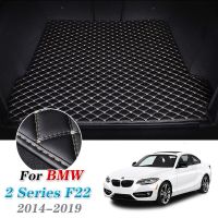 ด้านหลังพรม Alas Bagasi Mobil หนัง BMW 218i 220i ไลเนอร์กระบะสำหรับ BMW 2ชุดตกแต่งรถยนต์2014-2019ลำต้นแผ่นรองกระโปรงหลังรถ BMW F22แผ่นรองพื้น