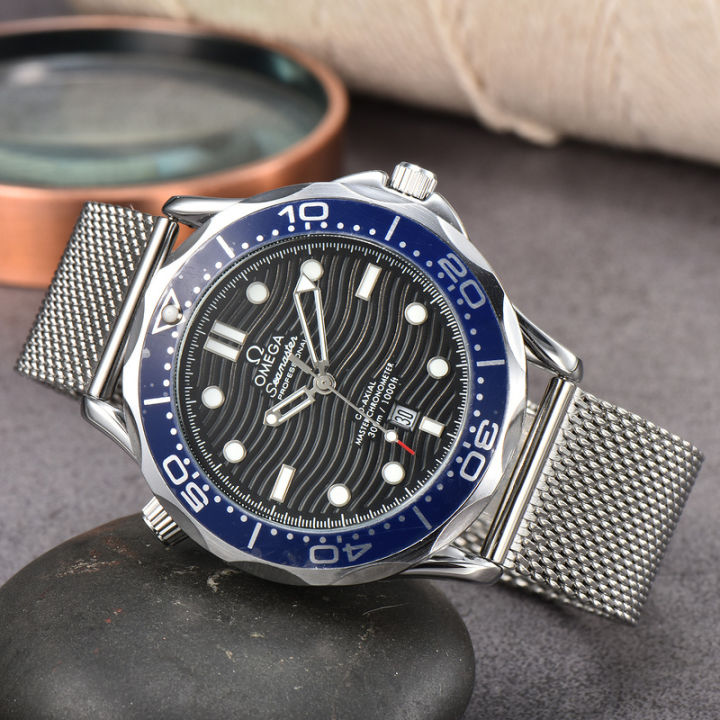 นาฬิกาสำหรับผู้ชายสแตนเลสสายเหล็กหรูสำหรับผู้ชาย-คุณภาพสูงนาฬิกาแบตเตอรี่2023นาฬิกาควอตซ์มี6สี