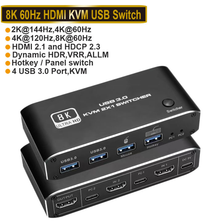 winstong-tech-8k-สวิตช์-kvm-สำหรับ-hdmi-8k-60hz-4k-120hz-usb-3-0-2-in-1-out-hdmi-2-1-hdcp-2-3-2ชิ้นแบ่งปันเมาส์และคีย์บอร์ด1ชุด